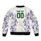Custom Algeria Iris Floral White Sleeve Zip Bomber Jacket Africa Women’s Football Champion Series 2026