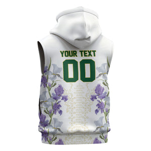 Custom Algeria Iris Floral White Sleeveless Zip Hoodie Africa Women’s Football Champion Series 2026