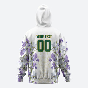 Custom Algeria Iris Floral White Zip Hoodie Africa Women’s Football Champion Series 2026