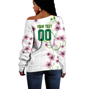 Custom Cameroon Red Stinkwood Floral Off Shoulder Sweater Africa Women’s Football Champion Series 2026