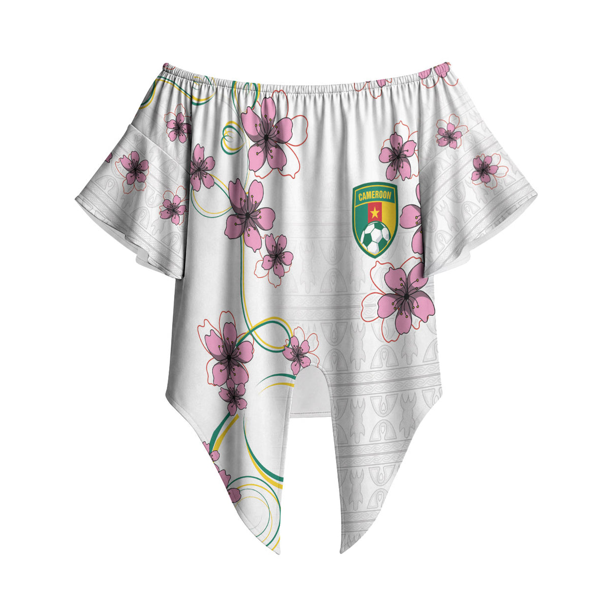 Custom Cameroon Red Stinkwood Floral Off Shoulder Wrap Waist Top Africa Women’s Football Champion Series 2026