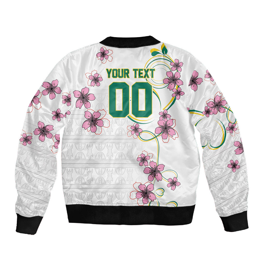 Custom Cameroon Red Stinkwood Floral Sleeve Zip Bomber Jacket Africa Women’s Football Champion Series 2026
