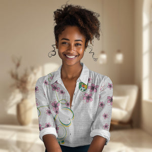 Custom Cameroon Red Stinkwood Floral Women Casual Shirt Africa Women’s Football Champion Series 2026