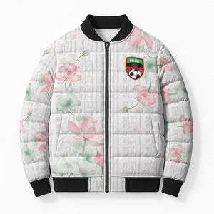 Custom Malawi Lotus Floral Bomber Puffer Jacket Africa Women’s Football Champion Series 2026