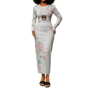 Custom Malawi Lotus Floral Long Sleeve Bodycon Dress Africa Women’s Football Champion Series 2026