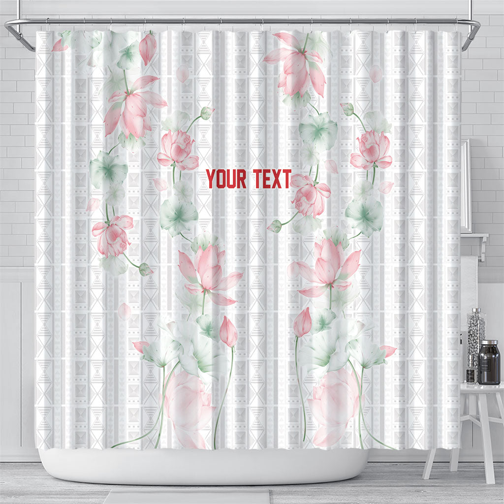 Custom Malawi Lotus Floral Shower Curtain Africa Women’s Football Champion Series 2026