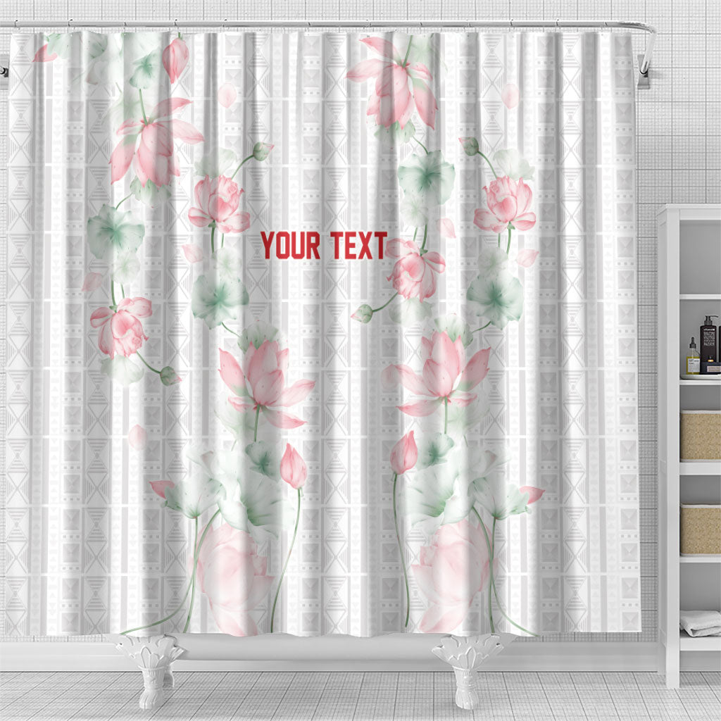Custom Malawi Lotus Floral Shower Curtain Africa Women’s Football Champion Series 2026