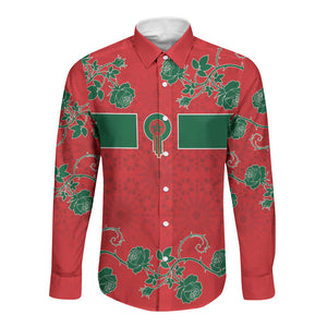 Custom Morocco Desert Rose Floral Long Sleeve Button Shirt Africa Women’s Football Champion Series 2026