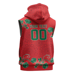 Custom Morocco Desert Rose Floral Sleeveless Zip Hoodie Africa Women’s Football Champion Series 2026