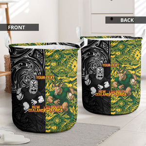 Custom South Africa vs New Zealand Laundry Basket Rugby se Grootste Wedywering Two Nations One Battle