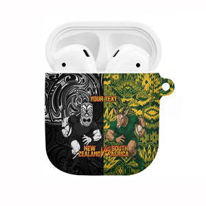 Custom South Africa vs New Zealand AirPods Case Rugby se Grootste Wedywering Two Nations One Battle