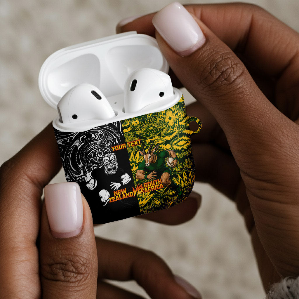 Custom South Africa vs New Zealand AirPods Case Rugby se Grootste Wedywering Two Nations One Battle
