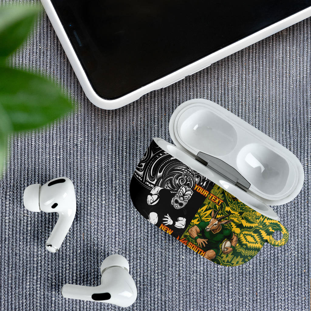 Custom South Africa vs New Zealand AirPods Case Rugby se Grootste Wedywering Two Nations One Battle