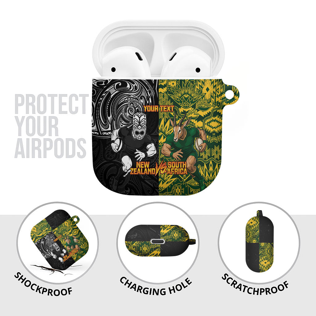 Custom South Africa vs New Zealand AirPods Case Rugby se Grootste Wedywering Two Nations One Battle