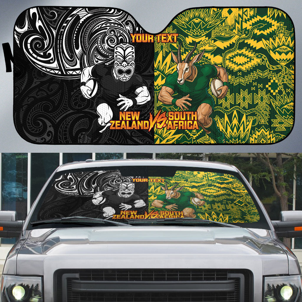 Custom South Africa vs New Zealand Auto Sun Shade Rugby se Grootste Wedywering Two Nations One Battle