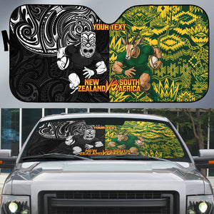 Custom South Africa vs New Zealand Auto Sun Shade Rugby se Grootste Wedywering Two Nations One Battle