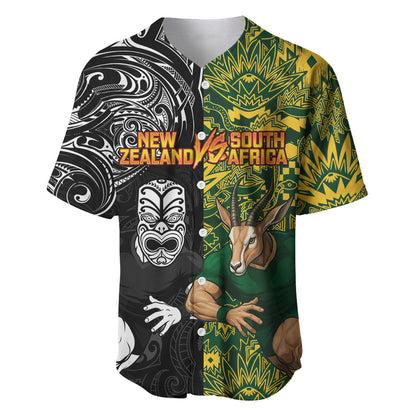 Custom South Africa vs New Zealand Baseball Jersey Rugby se Grootste Wedywering Two Nations One Battle