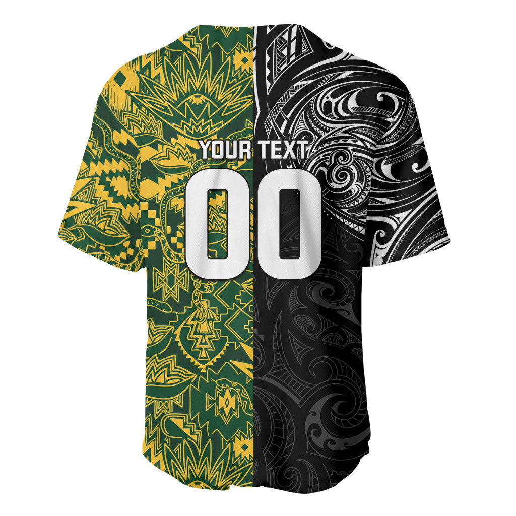 Custom South Africa vs New Zealand Baseball Jersey Rugby se Grootste Wedywering Two Nations One Battle
