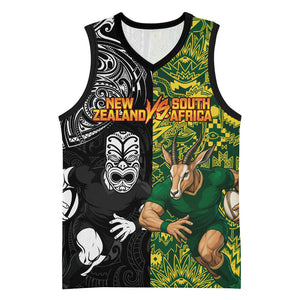 Custom South Africa vs New Zealand Basketball Jersey Rugby se Grootste Wedywering Two Nations One Battle