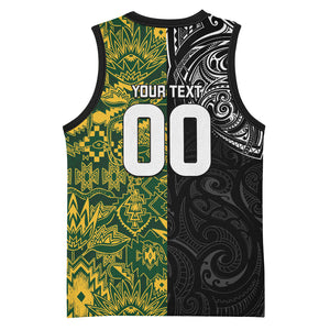 Custom South Africa vs New Zealand Basketball Jersey Rugby se Grootste Wedywering Two Nations One Battle