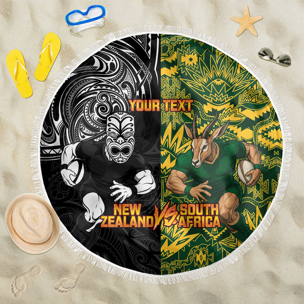 Custom South Africa vs New Zealand Beach Blanket Rugby se Grootste Wedywering Two Nations One Battle
