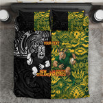 Custom South Africa vs New Zealand Bedding Set Rugby se Grootste Wedywering Two Nations One Battle