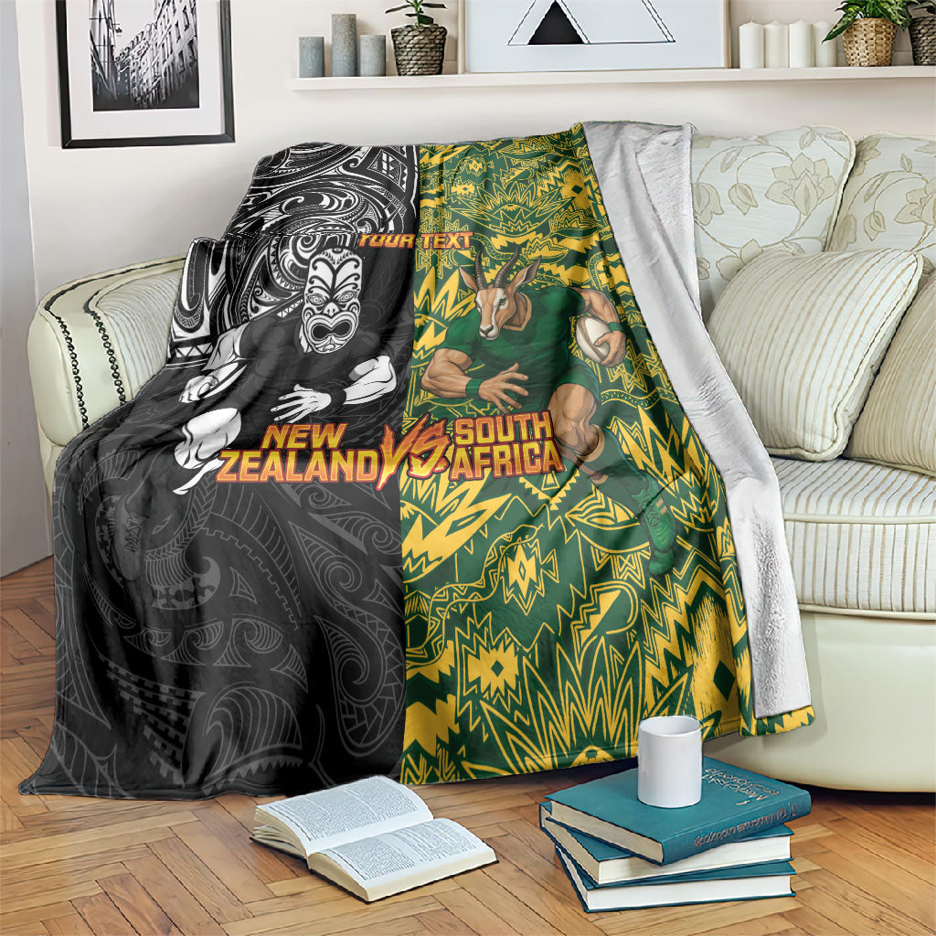 Custom South Africa vs New Zealand Blanket Rugby se Grootste Wedywering Two Nations One Battle