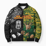 Custom South Africa vs New Zealand Bomber Puffer Jacket Rugby se Grootste Wedywering Two Nations One Battle
