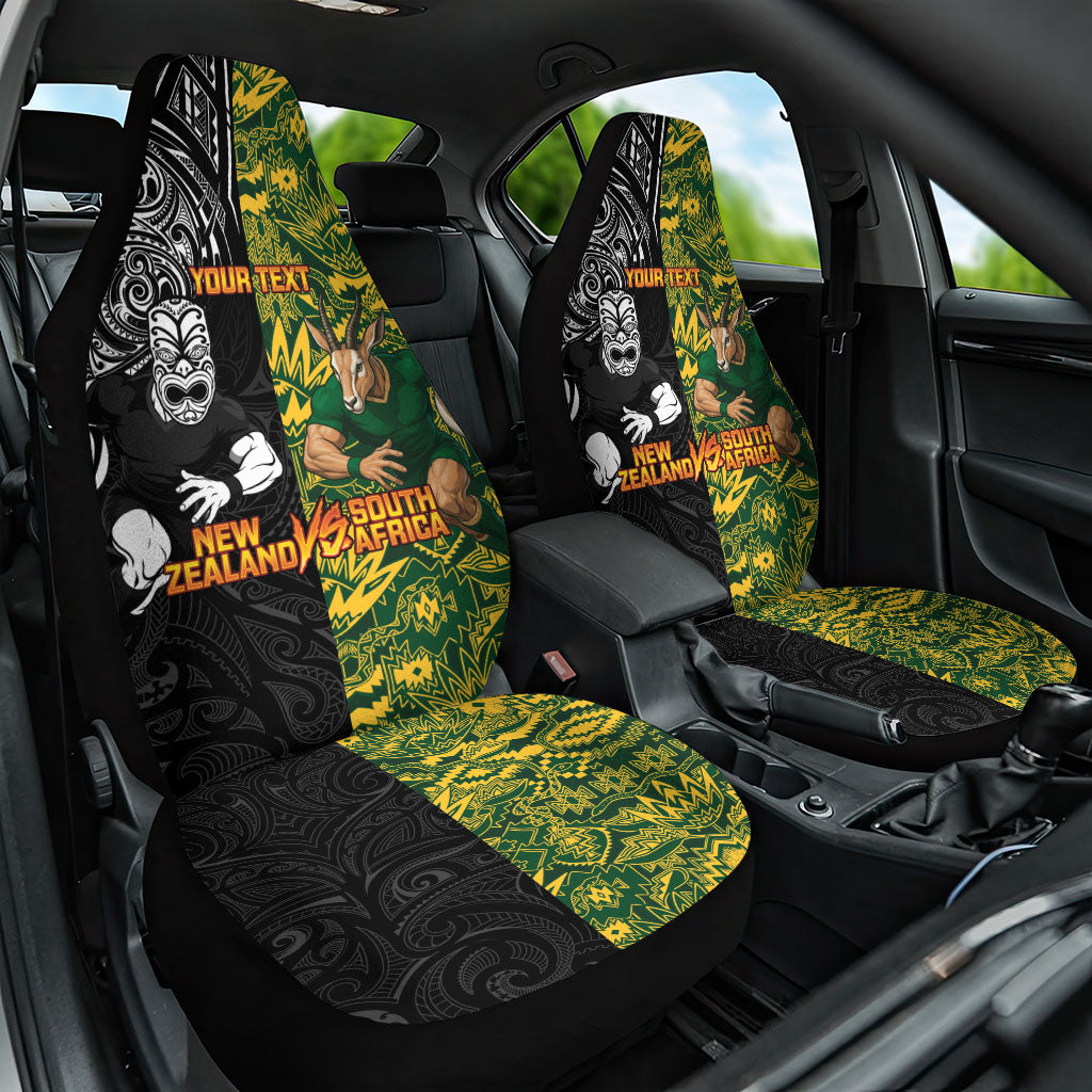 Custom South Africa vs New Zealand Car Seat Cover Rugby se Grootste Wedywering Two Nations One Battle