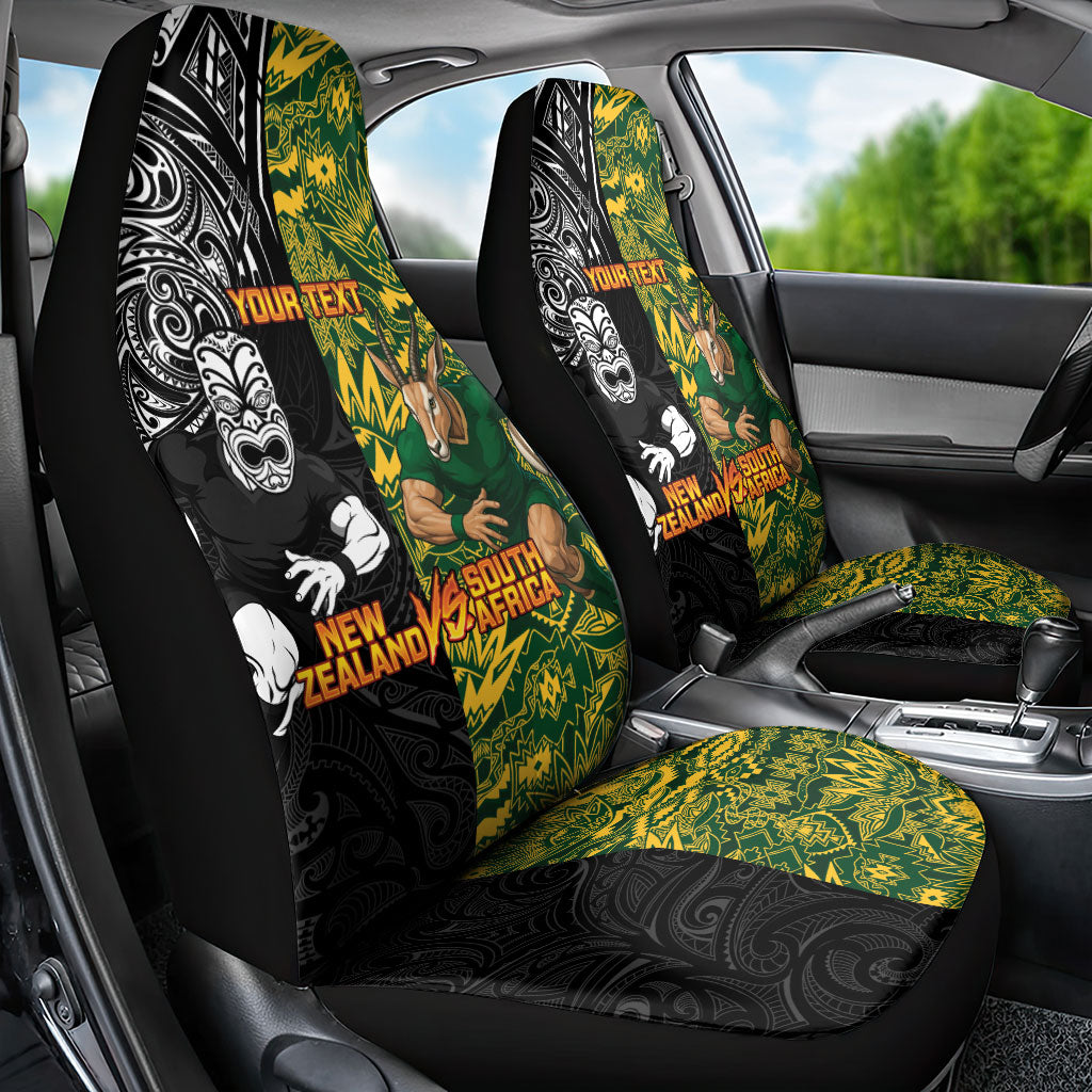Custom South Africa vs New Zealand Car Seat Cover Rugby se Grootste Wedywering Two Nations One Battle