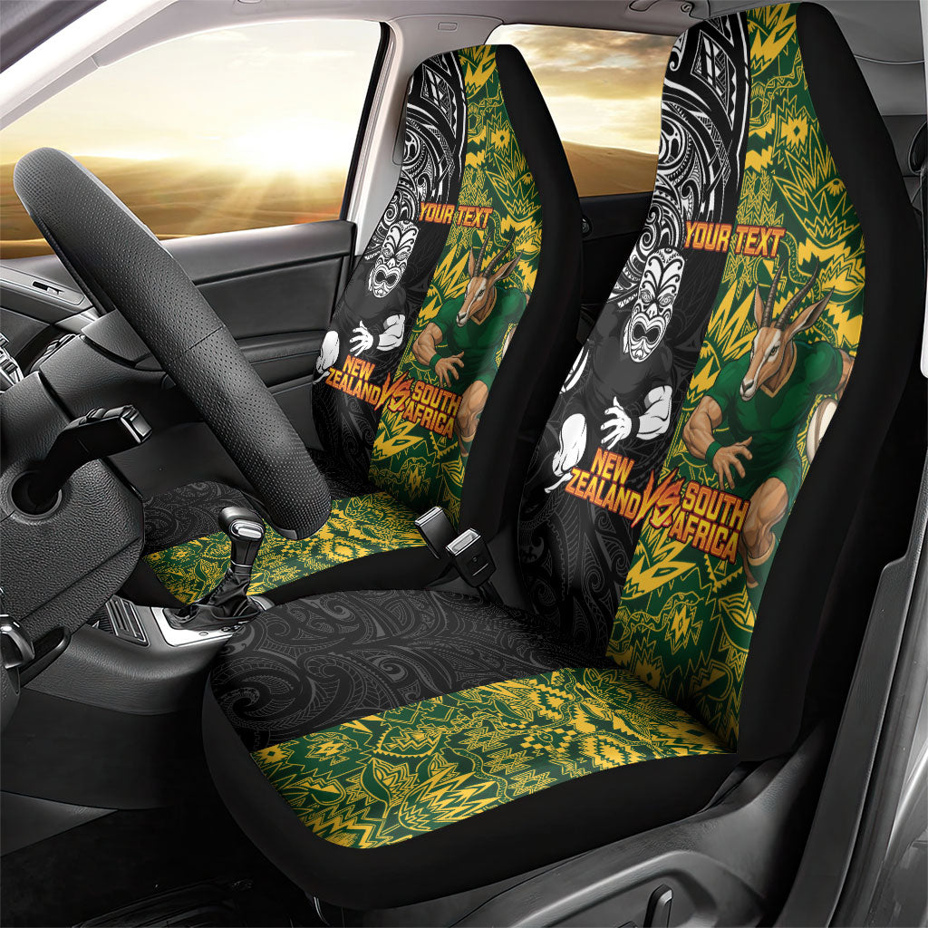 Custom South Africa vs New Zealand Car Seat Cover Rugby se Grootste Wedywering Two Nations One Battle