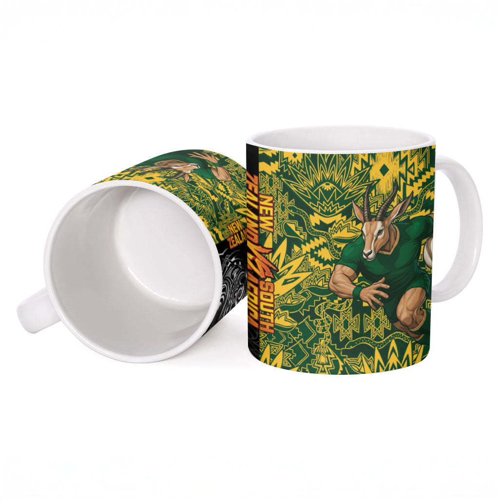 South Africa vs New Zealand Ceramic Mug Rugby se Grootste Wedywering Two Nations One Battle