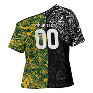 Custom South Africa vs New Zealand Cross Shoulder Shirt Rugby se Grootste Wedywering Two Nations One Battle