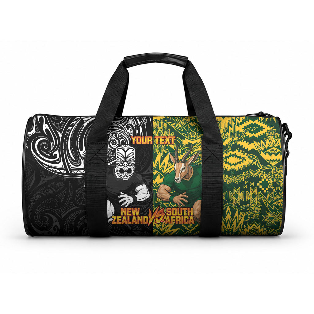 Custom South Africa vs New Zealand Duffle Bag Rugby se Grootste Wedywering Two Nations One Battle