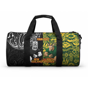 Custom South Africa vs New Zealand Duffle Bag Rugby se Grootste Wedywering Two Nations One Battle