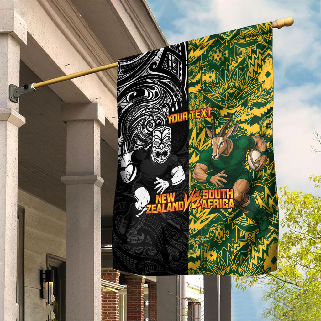 Custom South Africa vs New Zealand Garden Flag Rugby se Grootste Wedywering Two Nations One Battle
