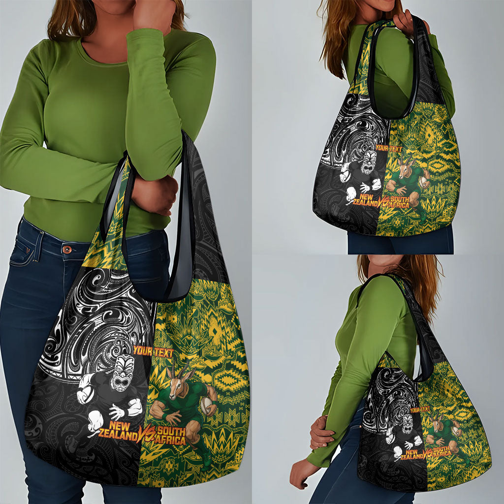 Custom South Africa vs New Zealand Grocery Bag Rugby se Grootste Wedywering Two Nations One Battle