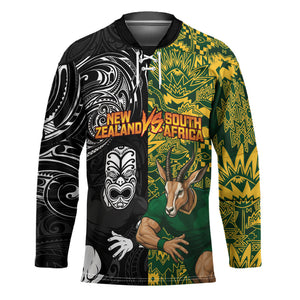 Custom South Africa vs New Zealand Hockey Jersey Rugby se Grootste Wedywering Two Nations One Battle