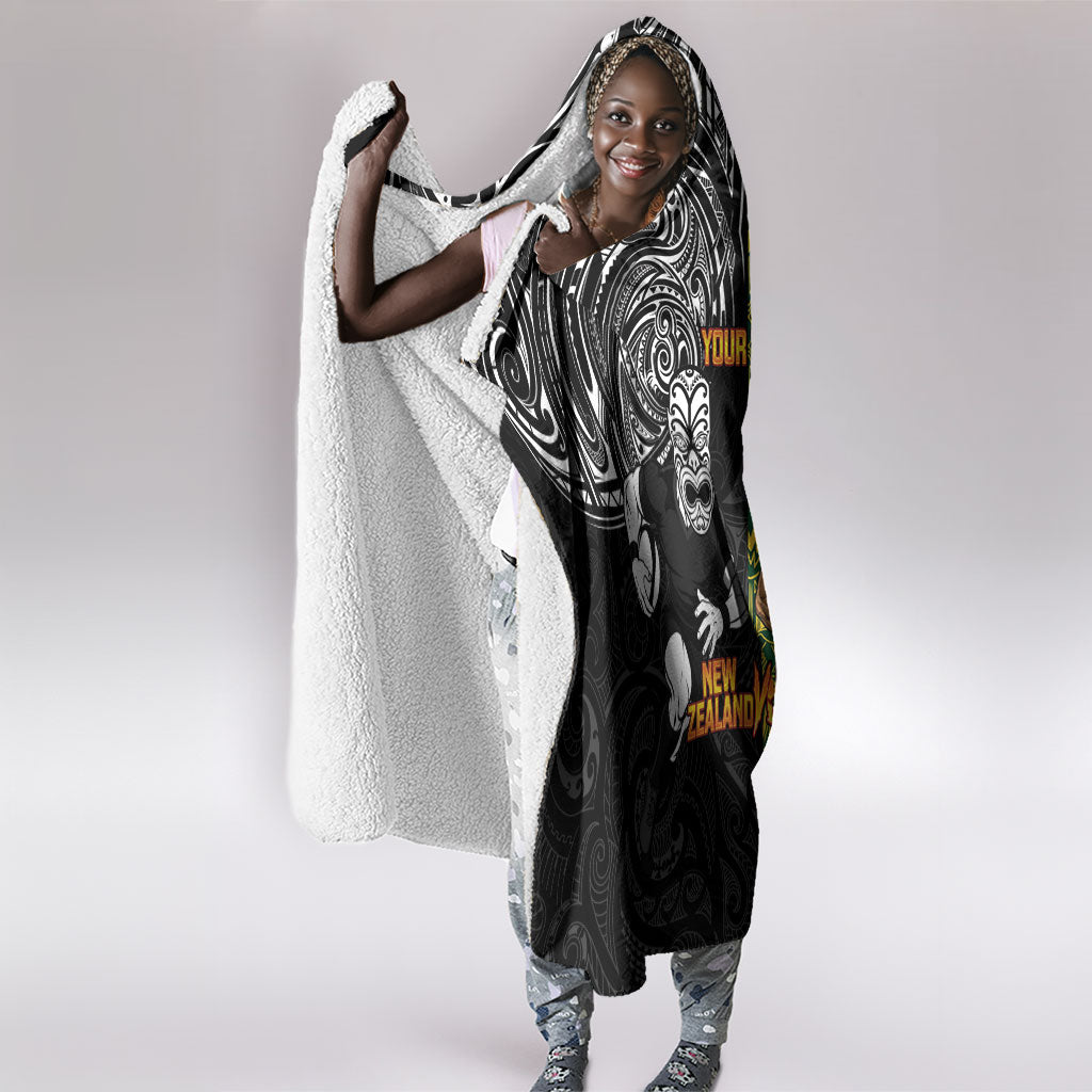 Custom South Africa vs New Zealand Hooded Blanket Rugby se Grootste Wedywering Two Nations One Battle