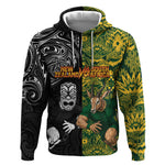 Custom South Africa vs New Zealand Hoodie Rugby se Grootste Wedywering Two Nations One Battle