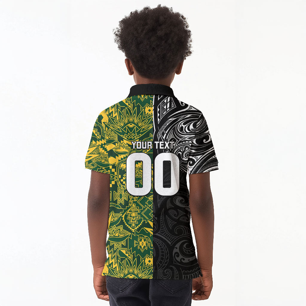 Custom South Africa vs New Zealand Kid Polo Shirt Rugby se Grootste Wedywering Two Nations One Battle