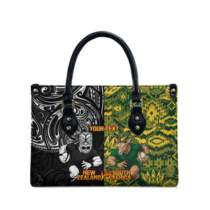 Custom South Africa vs New Zealand Leather Bag Rugby se Grootste Wedywering Two Nations One Battle