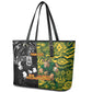 Custom South Africa vs New Zealand Leather Tote Bag Rugby se Grootste Wedywering Two Nations One Battle