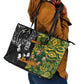 Custom South Africa vs New Zealand Leather Tote Bag Rugby se Grootste Wedywering Two Nations One Battle