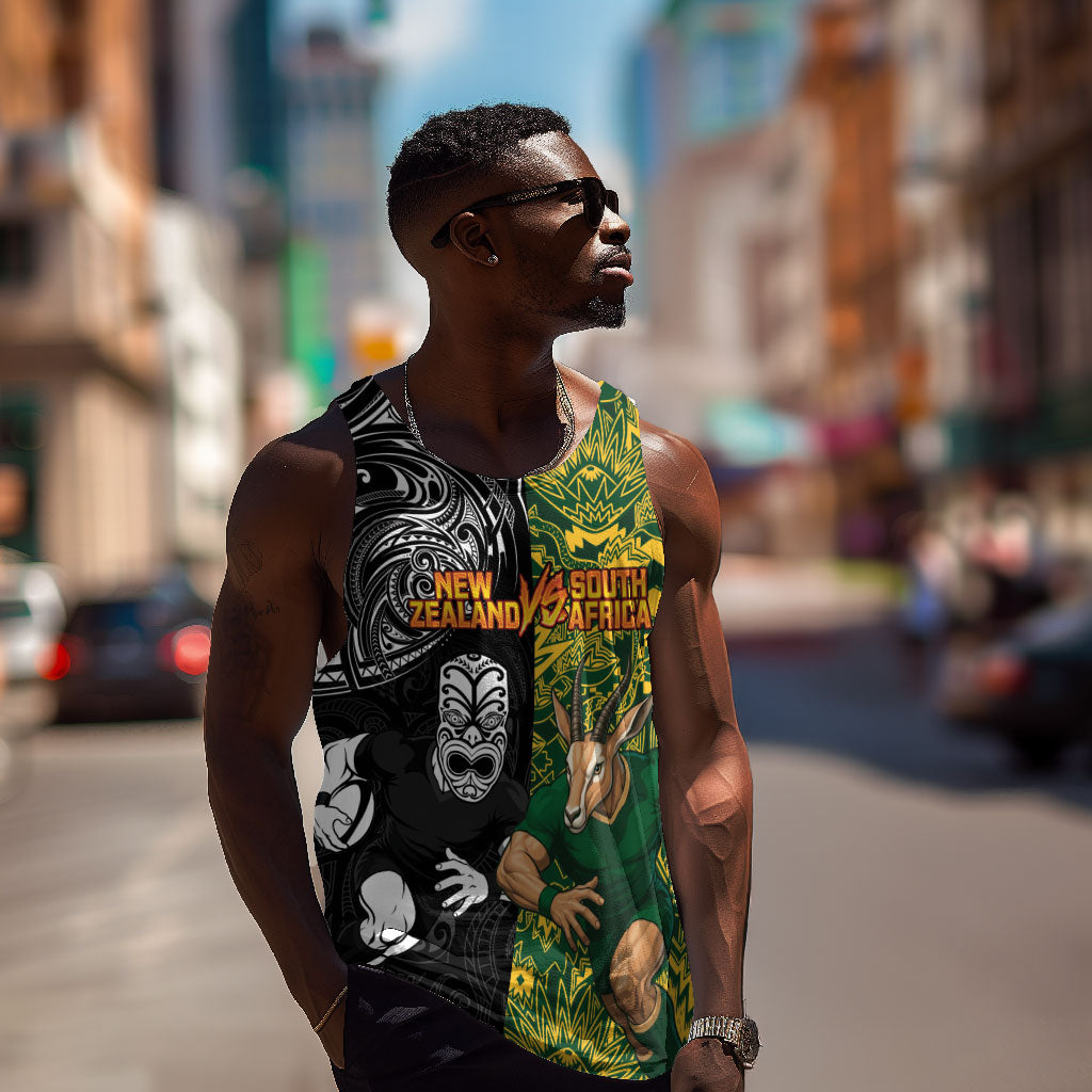 Custom South Africa vs New Zealand Men Tank Top Rugby se Grootste Wedywering Two Nations One Battle