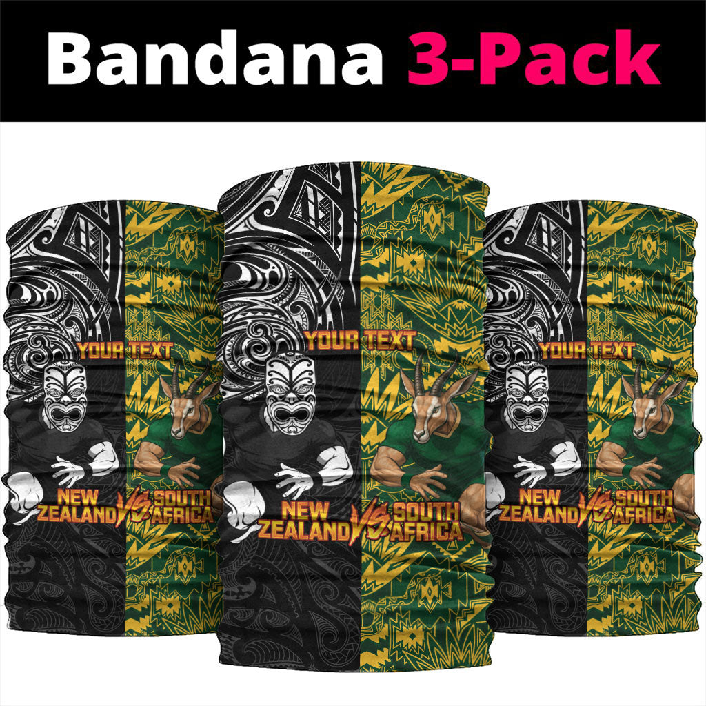 Custom South Africa vs New Zealand Neck Gaiter Rugby se Grootste Wedywering Two Nations One Battle