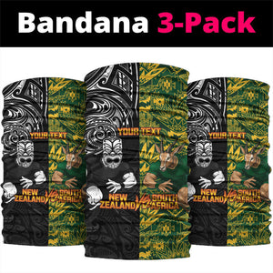 Custom South Africa vs New Zealand Neck Gaiter Rugby se Grootste Wedywering Two Nations One Battle