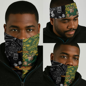 Custom South Africa vs New Zealand Neck Gaiter Rugby se Grootste Wedywering Two Nations One Battle