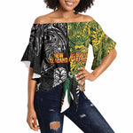 Custom South Africa vs New Zealand Off Shoulder Wrap Waist Top Rugby se Grootste Wedywering Two Nations One Battle