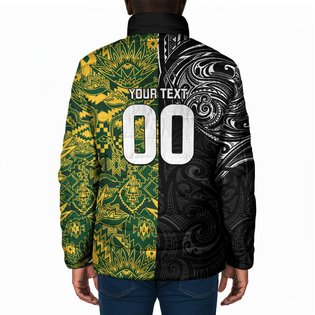 Custom South Africa vs New Zealand Padded Jacket Rugby se Grootste Wedywering Two Nations One Battle